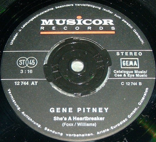 Gene Pitney : Somewhere In The Country / She's A Heartbreaker (7", Single)