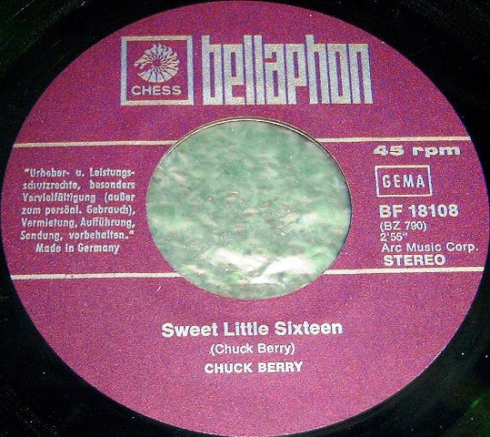 Chuck Berry : Johnny B. Goode / Sweet Little Sixteen (7", Single)