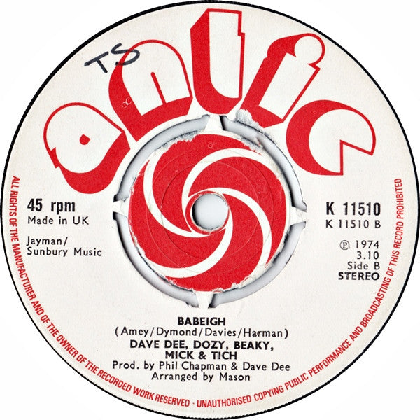 Dave Dee, Dozy, Beaky, Mick & Tich : She's My Lady (7")