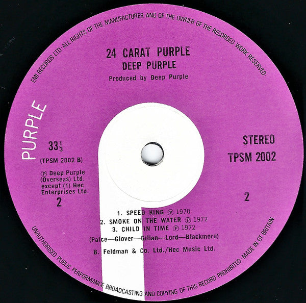 Deep Purple : 24 Carat Purple (LP, Comp)