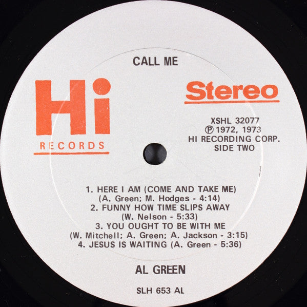 Al Green : Call Me (LP, Album, AL )