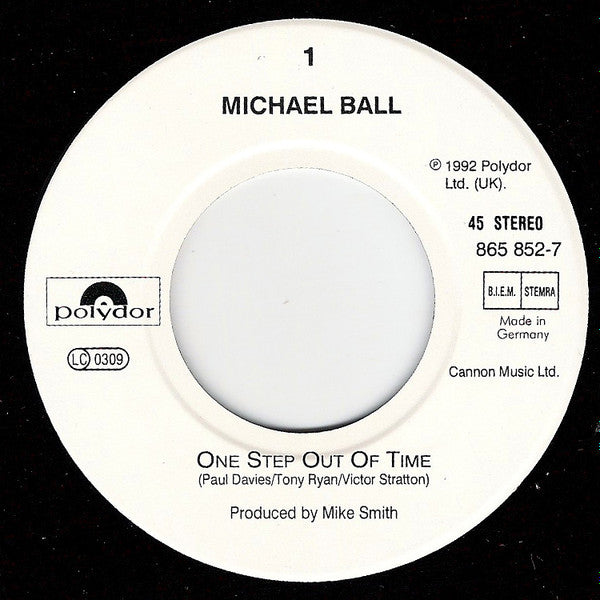 Michael Ball : One Step Out Of Time (7", Single, pap)