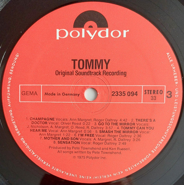 Various : Tommy (Original Soundtrack Recording) (2xLP, Album, RP)