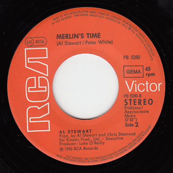 Al Stewart : Mondo Sinistro (7", Single)