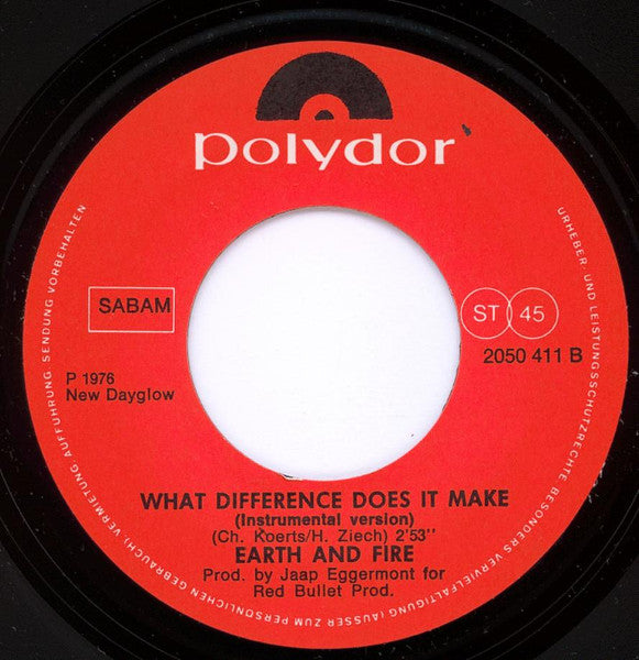 Earth And Fire : What Difference Does It Make (7", Single)