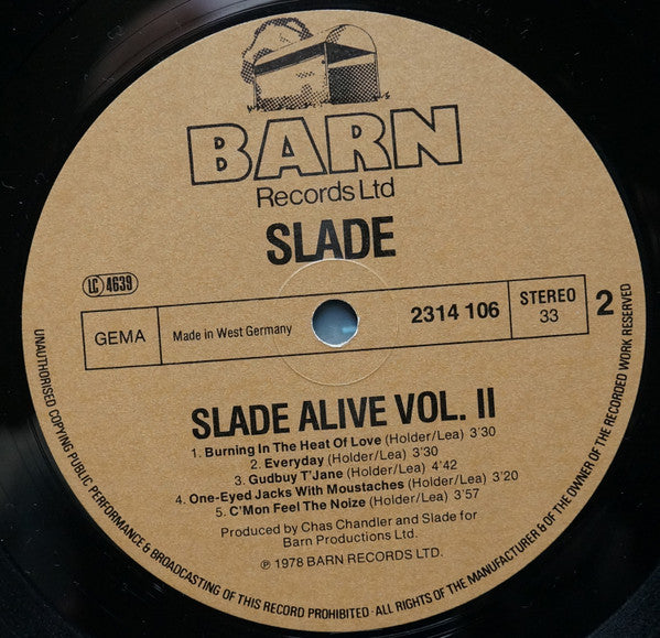 Slade : Slade Alive Vol Two (LP, Album)