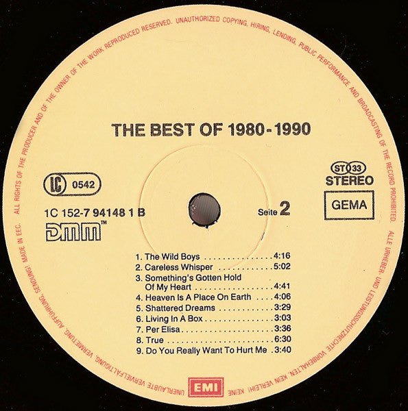 Various : The Best Of 1980-1990 (3xLP, Comp)