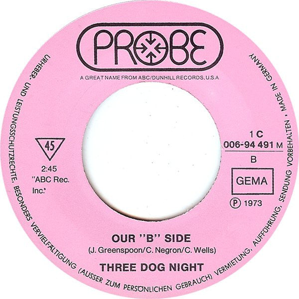 Three Dog Night : Shambala (7", Single, Mono)