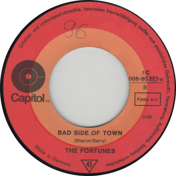 The Fortunes : Here Comes That Rainy Day Feeling Again (7", Single)