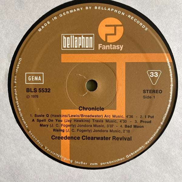 Creedence Clearwater Revival Featuring John Fogerty : Chronicle - The 20 Greatest Hits (2xLP, Comp)