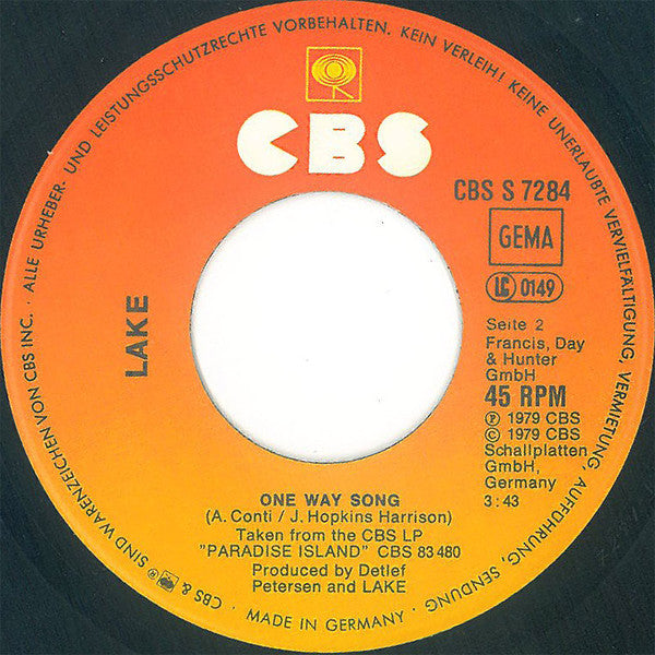 Lake (2) : Hard Road (7", Single)