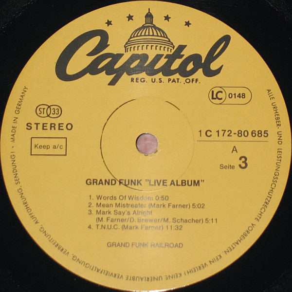 Grand Funk* : Live Album (2xLP, Album, RE)
