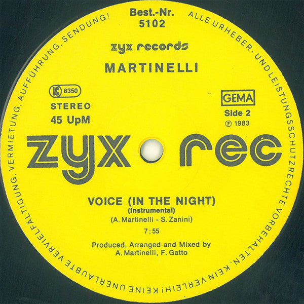 Martinelli : Voice (In The Night) (12")