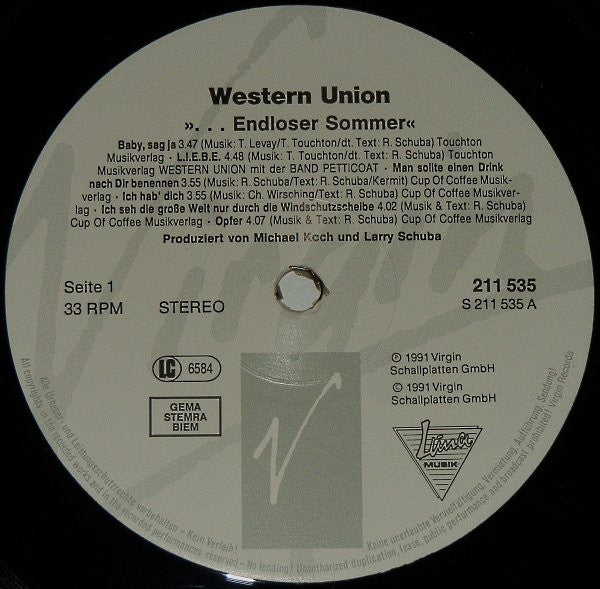 Western Union (3) : ... Endloser Sommer (LP, Album)