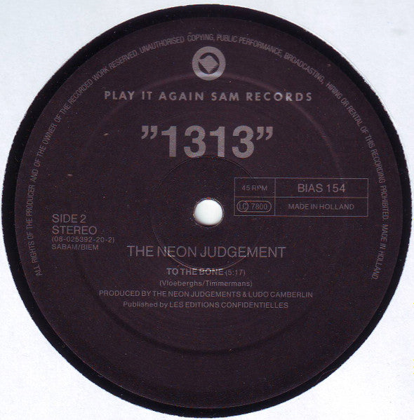 The Neon Judgement : 1313 (12")