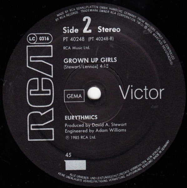 Eurythmics : There Must Be An Angel (Playing With My Heart) (12", Maxi)