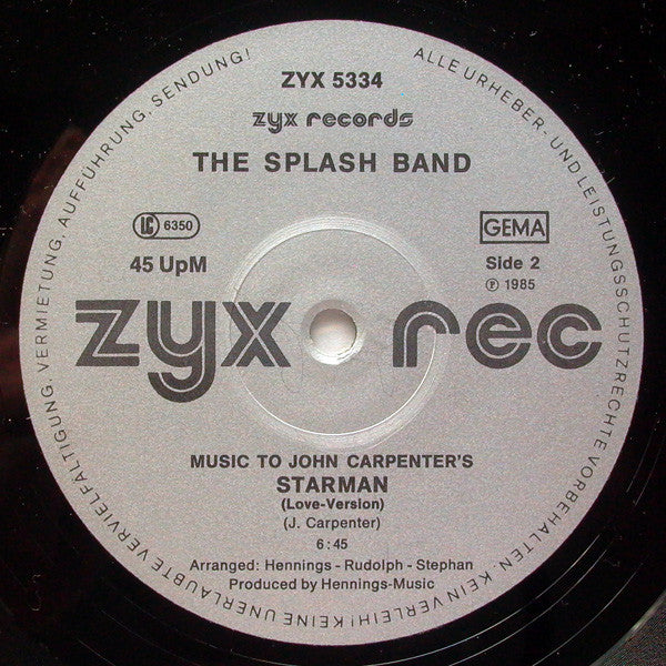 The Splash Band : Music To John Carpenter's Starman (12")