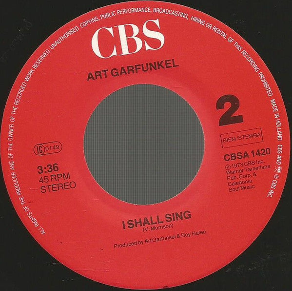 Art Garfunkel : Bright Eyes / I Shall Sing (7", Single)