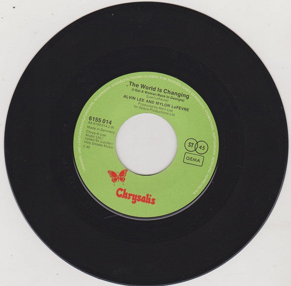 Alvin Lee & Mylon Lefevre : Fallen Angel / The World Is Changing (7", Single)