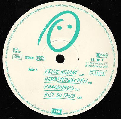 Herbert Grönemeyer : Ö (LP, Album, Club, Gat)
