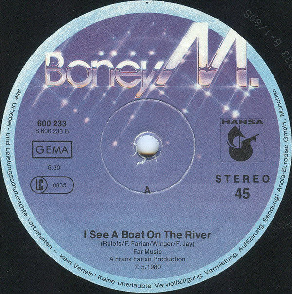 Boney M. : My Friend Jack / I See A Boat (On The River) (12", Single)
