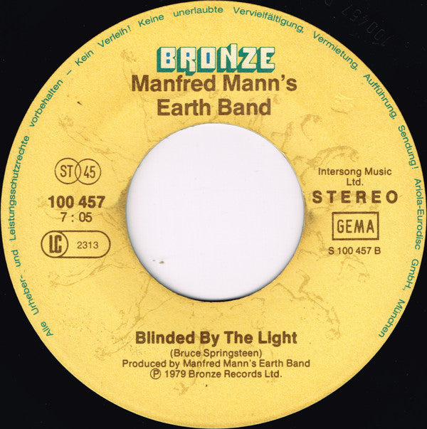 Manfred Mann's Earth Band : Don't Kill It Carol (7", Single)