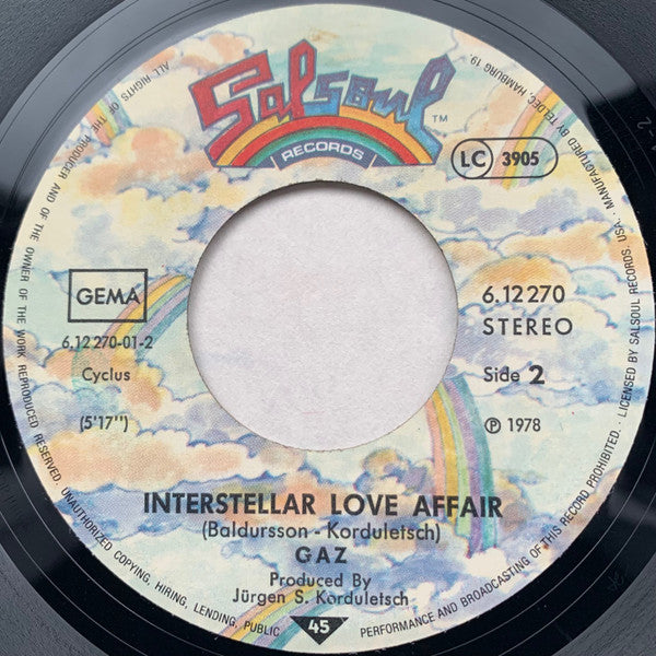 Gaz : Cantina Band / Interstellar Love Affair (7", Single)