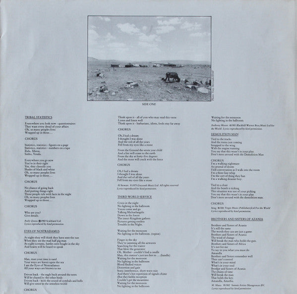 Manfred Mann's Earth Band : Somewhere In Afrika (LP, Album)