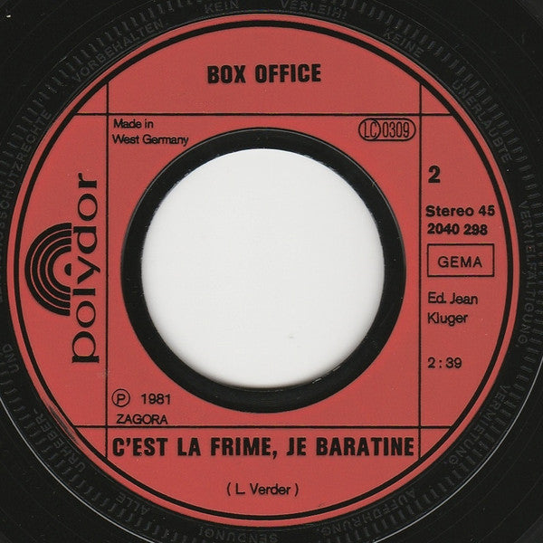 Box Office (2) : Les P'tits Seins De St-Tropez (7", Single)