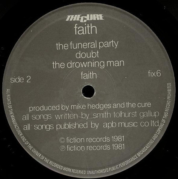 The Cure : Faith (LP, Album, Whi)