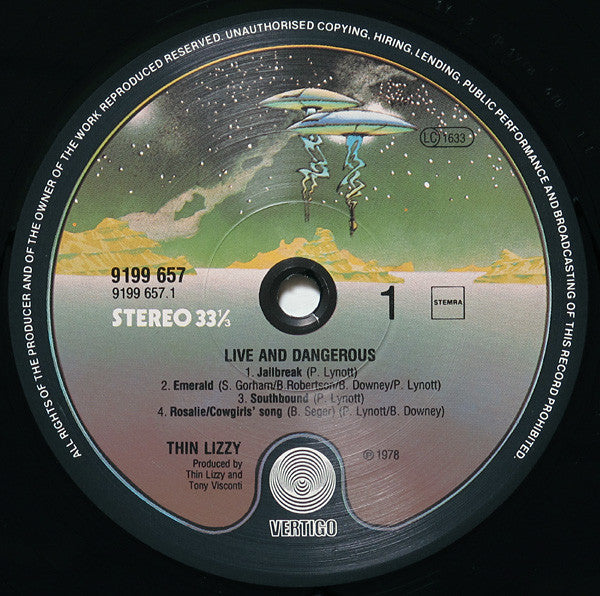Thin Lizzy : Live And Dangerous (2xLP, Album, Gat)