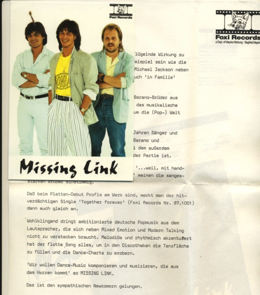 Missing Link (8) : Together Forever (7", Single, Promo)
