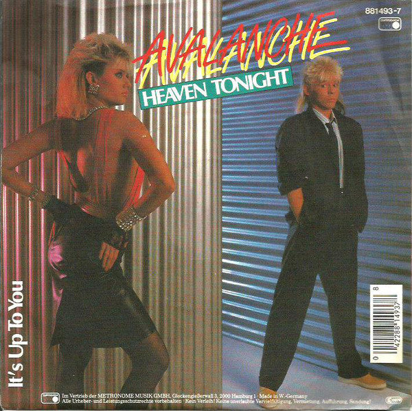 Avalanche (8) : Heaven Tonight (7", Single)