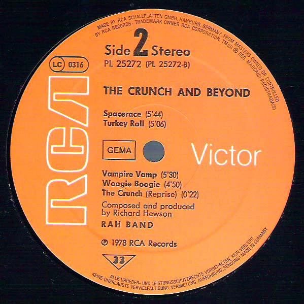 RAH Band : The Crunch & Beyond (LP, Album, Ora)
