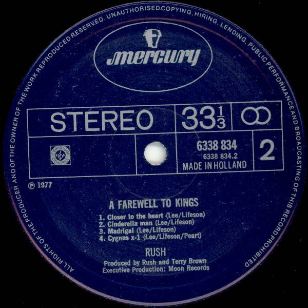 Rush : A Farewell To Kings (LP, Album, Gat)