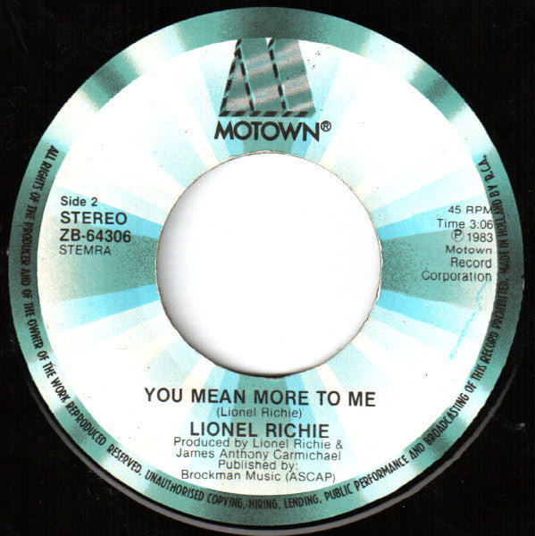 Lionel Richie : Hello (7", Single)