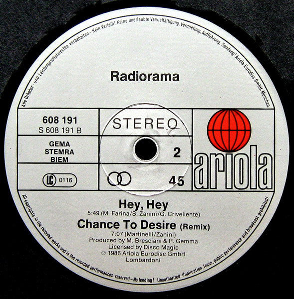 Radiorama : Desire (Remix) (12", Maxi)
