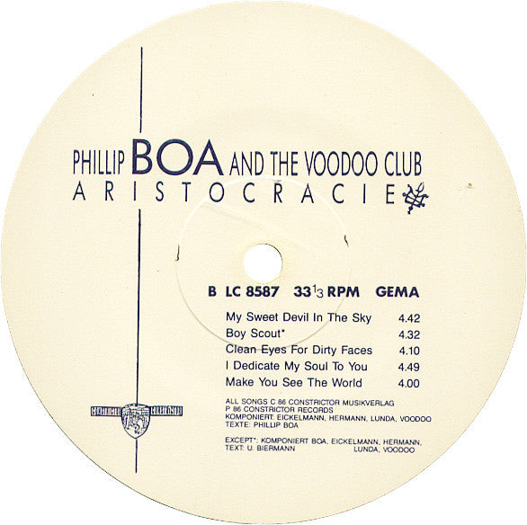 Phillip Boa And The Voodoo Club* : Aristocracie (LP, Album)