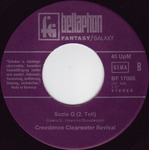 Creedence Clearwater Revival : Suzie Q (7", Single, RE)