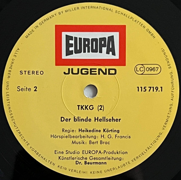 Stefan Wolf : TKKG 2 - Der Blinde Hellseher (LP)