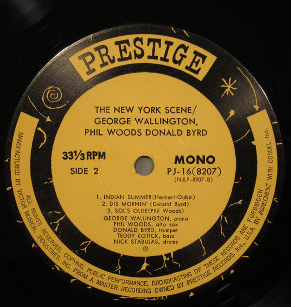George Wallington Quintet Featuring Phil Woods, Donald Byrd : The New York Scene (LP, Album, Mono, RE)