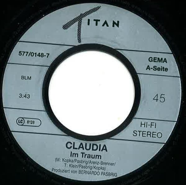 Claudia (56) : Im Traum (7", Single)