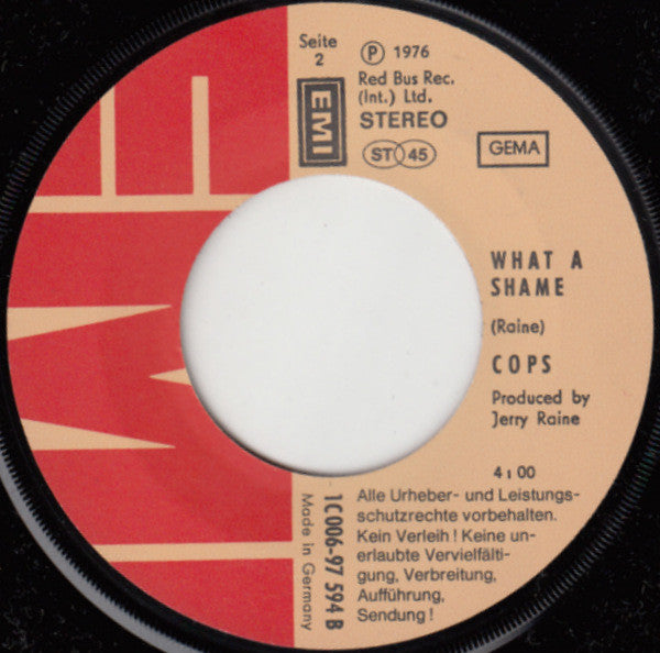 Cops (2) : Short'nin' Bread (7", Single)