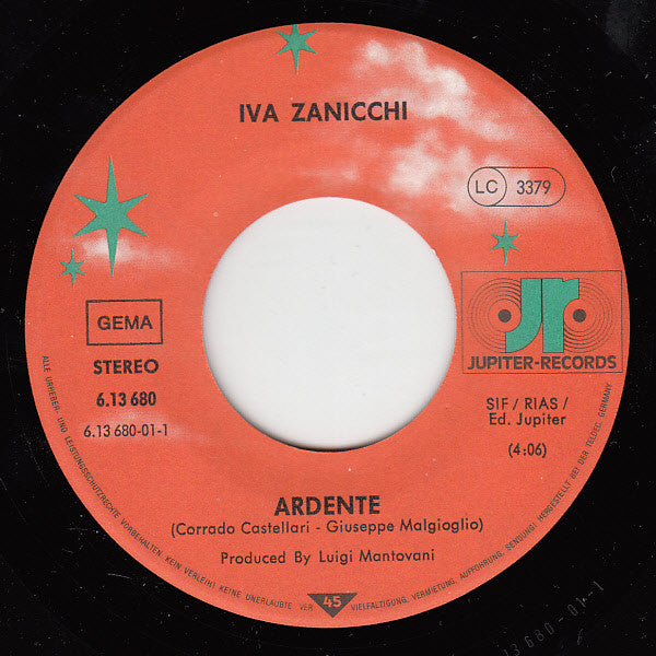 Iva Zanicchi : Ardente (7", Single, Promo)