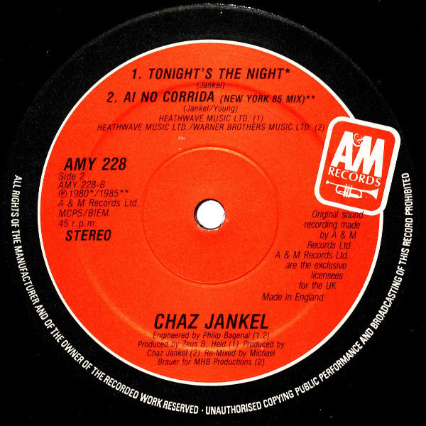 Chaz Jankel* : No. 1 (12")