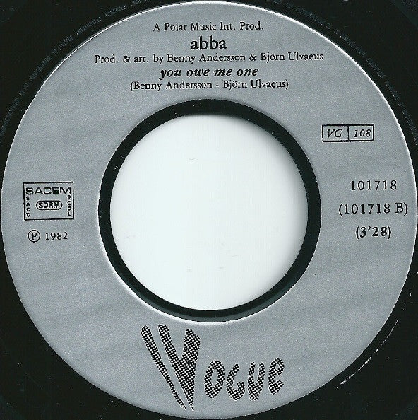 ABBA : Under Attack / You Owe Me One (7", Single, Sil)
