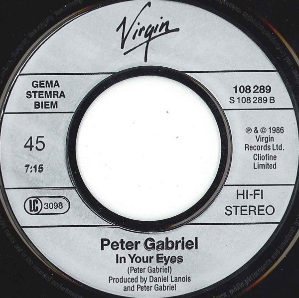 Peter Gabriel / Kate Bush : Don't Give Up (7", Single)