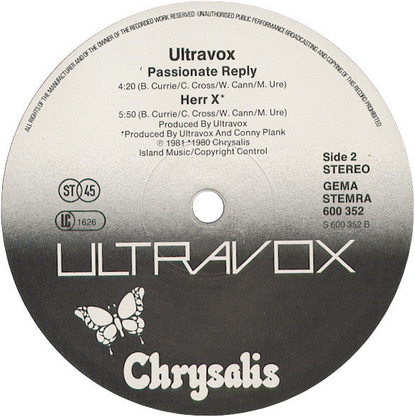Ultravox : Vienna (12", Single)