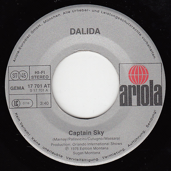 Dalida : Captain Sky (7", Single)