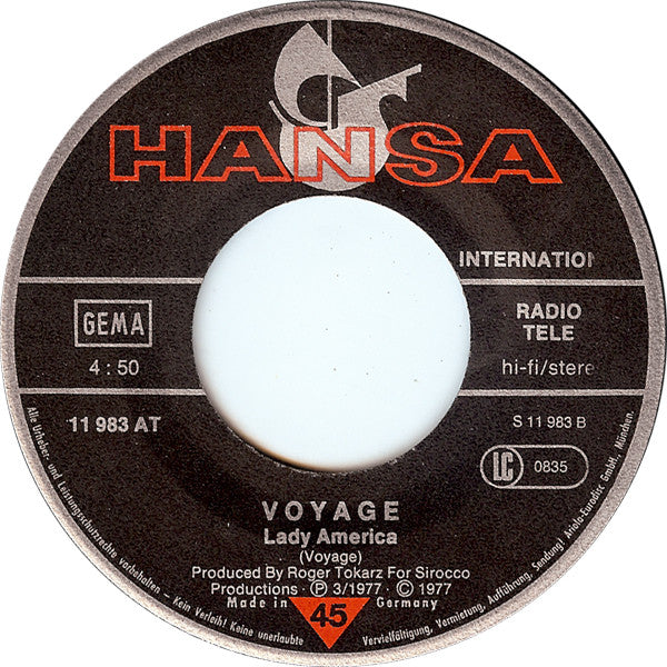 Voyage : Point Zero (7", Single)